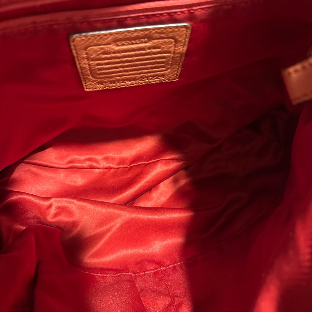 Coach Madison Isabelle Pebble Leather Hobo Bag Cognac/Saddle/Orange Shoulder Bag - Picture 9 of 16